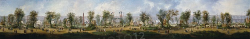 Panoramic view of the Universal Exhibition of 1867, at Champ-de-Mars, 1867.