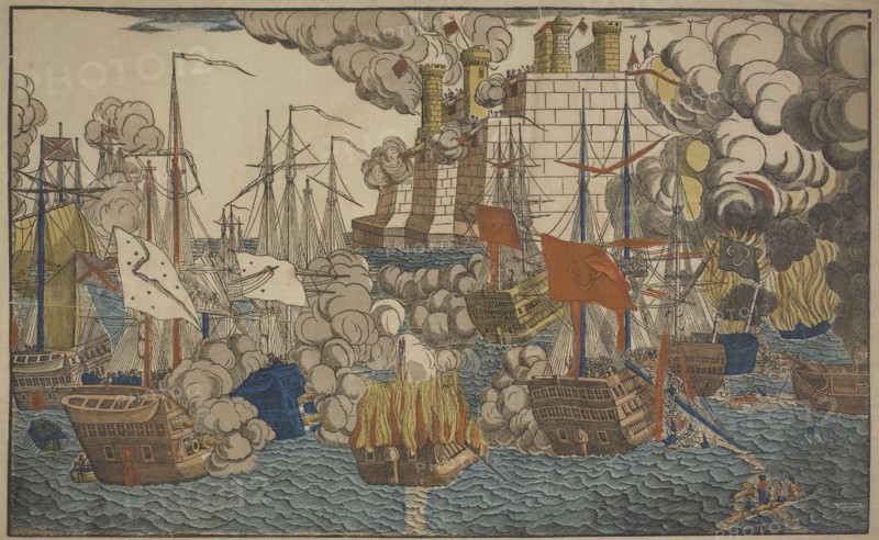 The Naval Battle of Navarino on 20 October 1827, 1828. Creator: Georgin, François (1801-1863).