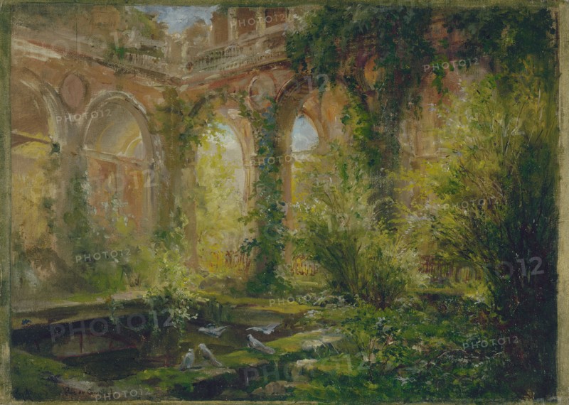 Ruins of the Court of Audit: entertainment room, c1875.