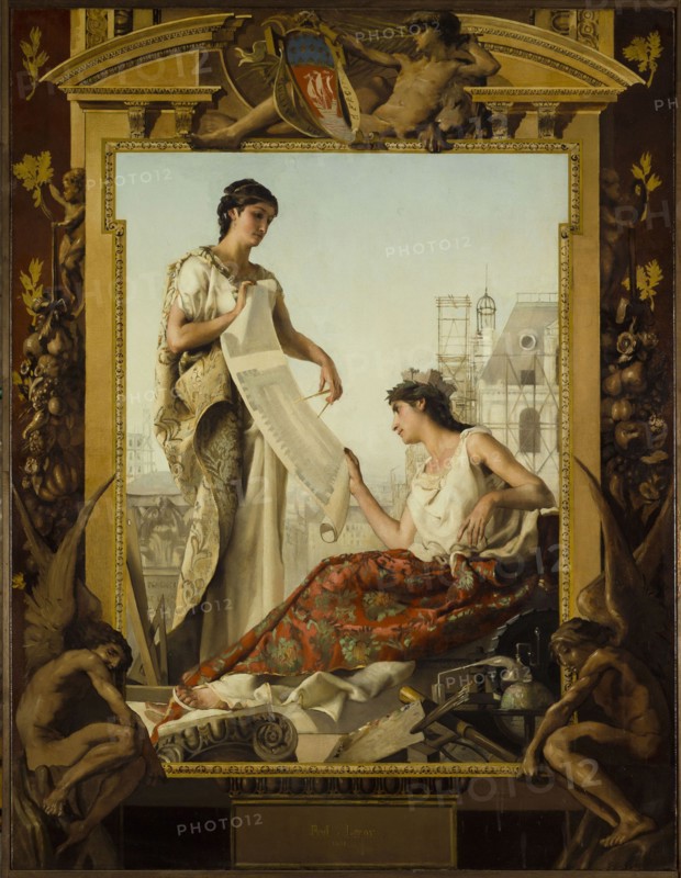 Allegory of construction of the new Hotel de Ville, 1881.