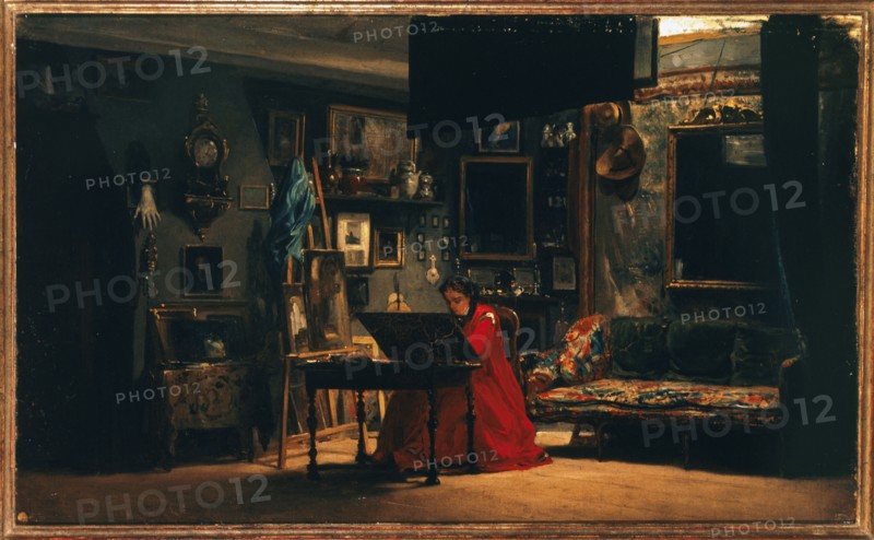 Princess Mathilde (1820-1904) in her studio, rue de Courcelles, c1860.