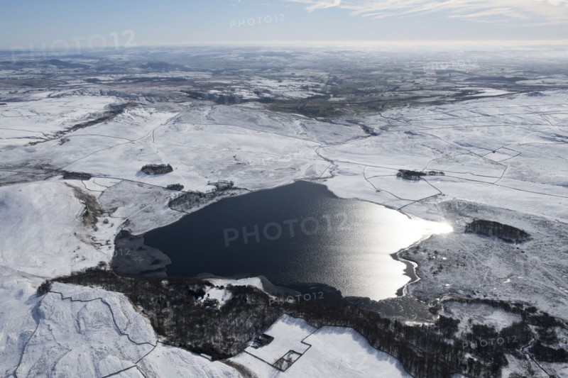 Malham Tarn in the snow, looking south, Malham, North Yorkshire, 2018.