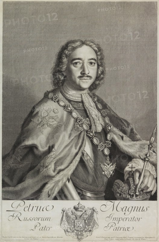 Portrait of Emperor Peter I the Great (1672-1725), 1743. Private Collection.