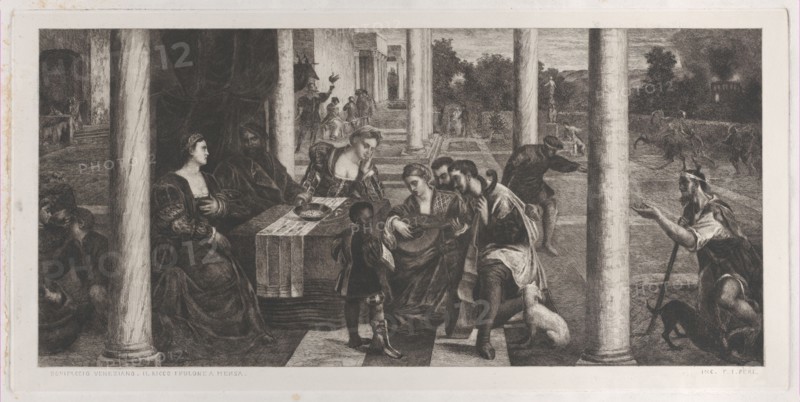 The parable of the rich man (Dives) and Lazarus, 1700-1800.