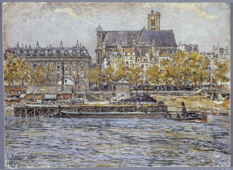 Quai de l'Hotel-de-Ville and Saint-Gervais-Saint-Protais church, 1899.