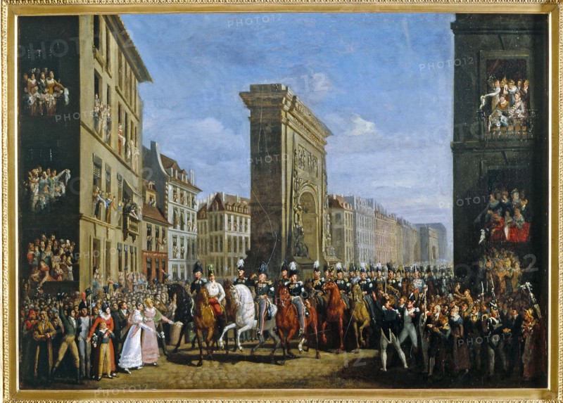 Passage of allied sovereigns on boulevard Saint-Denis, April 10, 1814, 1815.