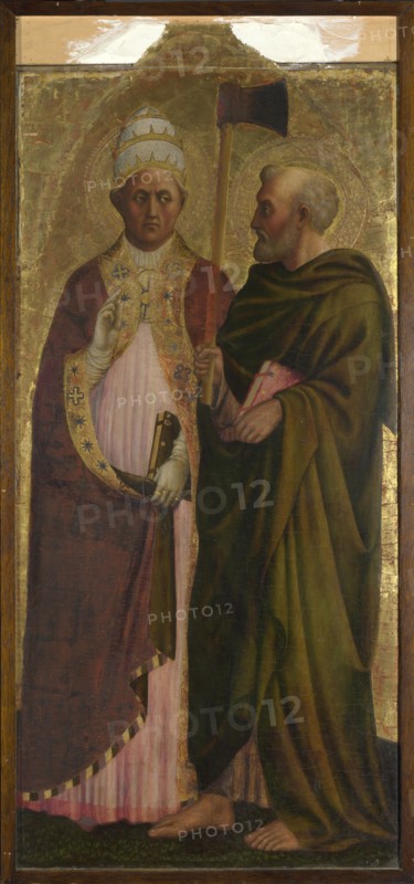 Saint Pope Gregory and Saint Matthias, ca 1428-1429. Creator: Masolino da Panicale (1383-ca 1440).