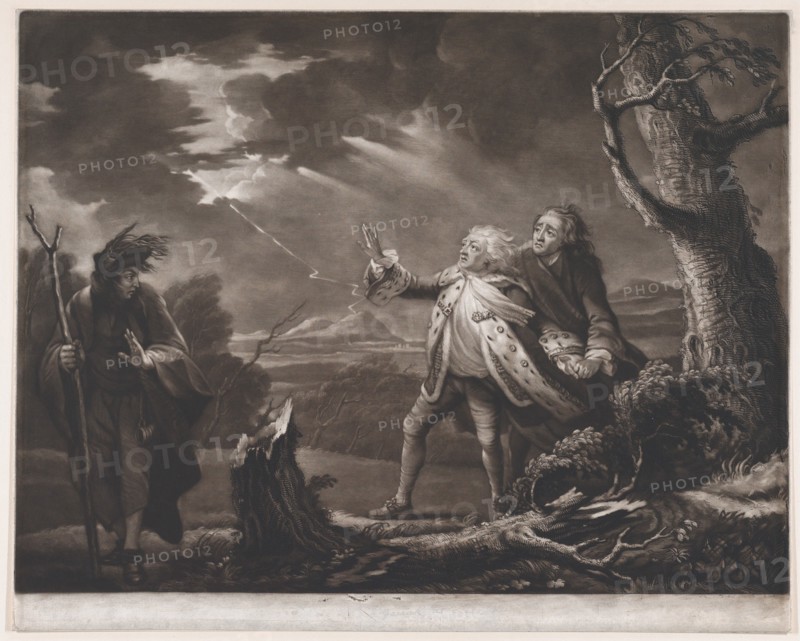 David Garrick as King Lear (Shakespeare, King Lear, Act 3, Scene 1), 1761.