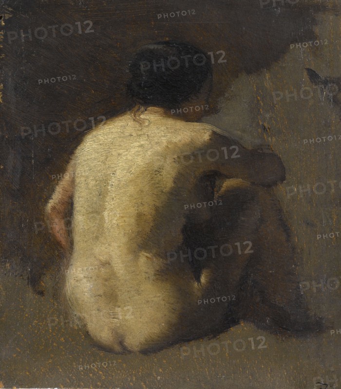 Femme nue assise, vue de dos, between 1845 and 1848.