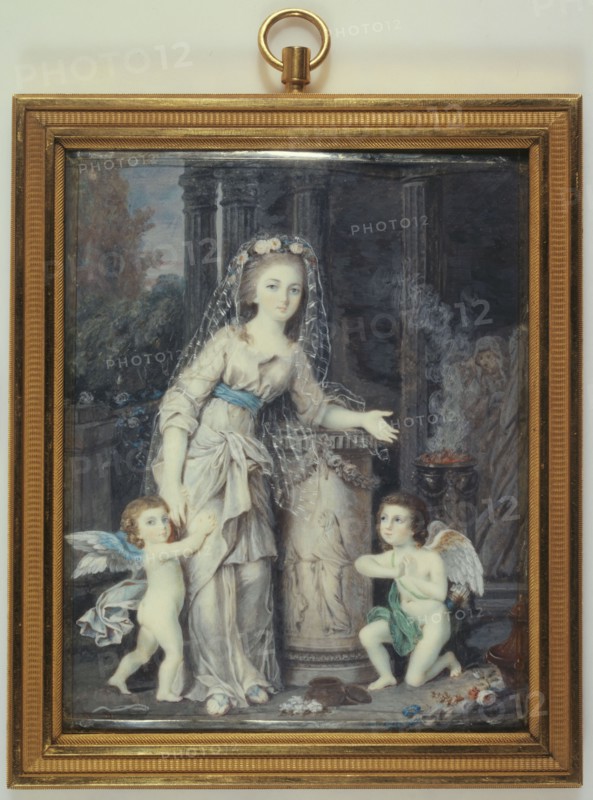 Portraits of Aglae de Polignac, Duchess of Guiche, and her brothers, c1783.