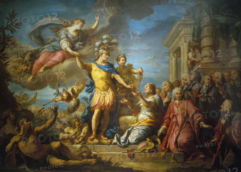 Allegory in honor of the Treaty of Aix-la-Chapelle, February 13, 1749, 1761.