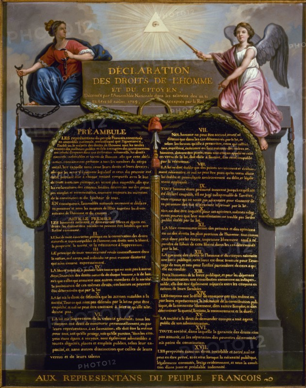 Declaration of the Rights of Man and of the Citizen, c1789.