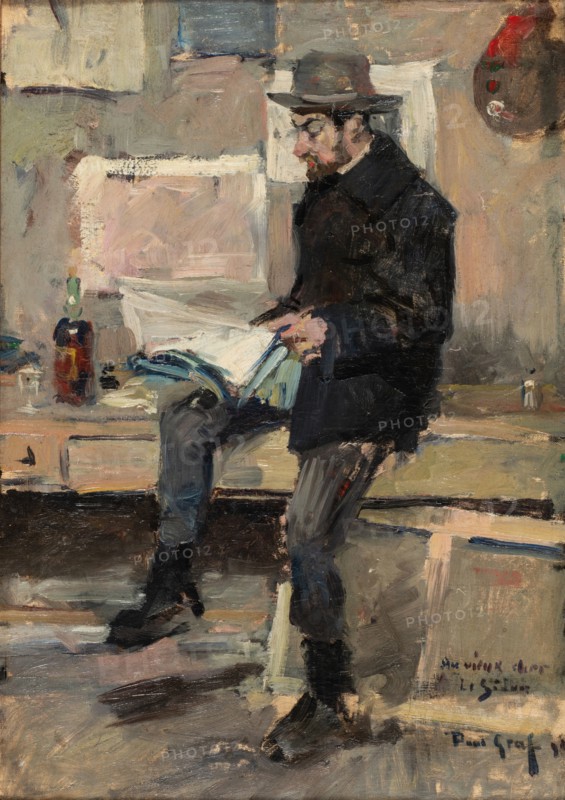 Portrait of Henri Le Sidaner (1862-1939) in his studio , 1891. Creator: Graf, Paul Edmund (1866-1903).