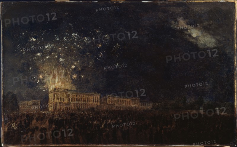 Fireworks on the occasion of the birth of the Duke of Normandy, c1782.