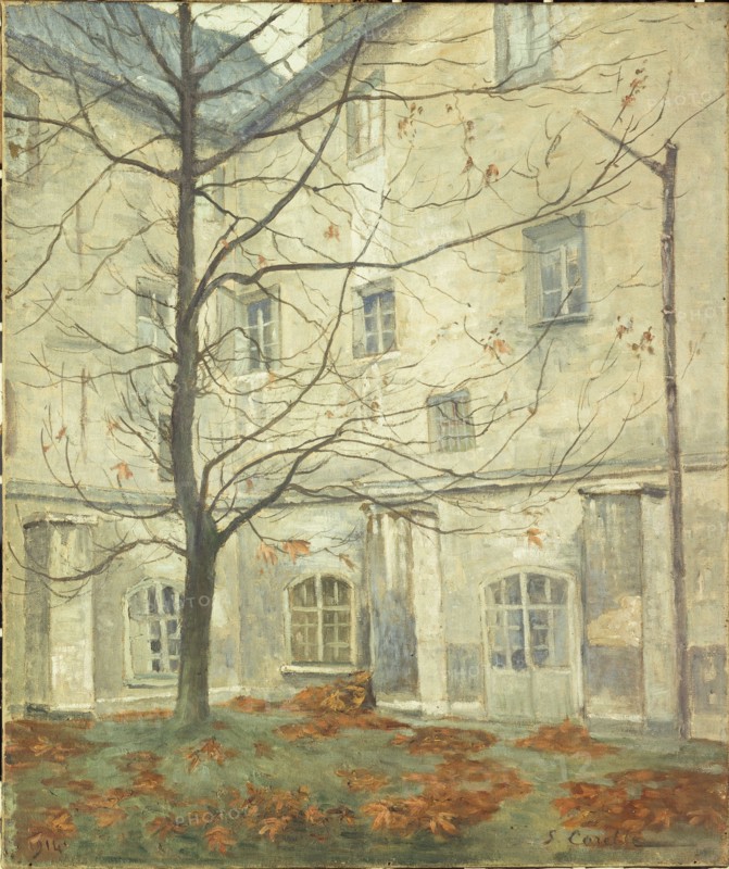 Lacordaire courtyard, at the Carmelite convent, rue de Vaugirard, 1911.