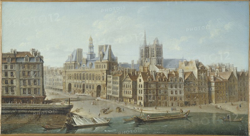 Hotel de Ville and Place de Greve (current Place de l'Hotel de Ville), 1752.