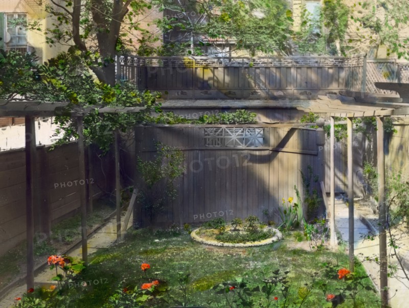 Unidentifed back yard garden, probably in New York, New York, c1922.