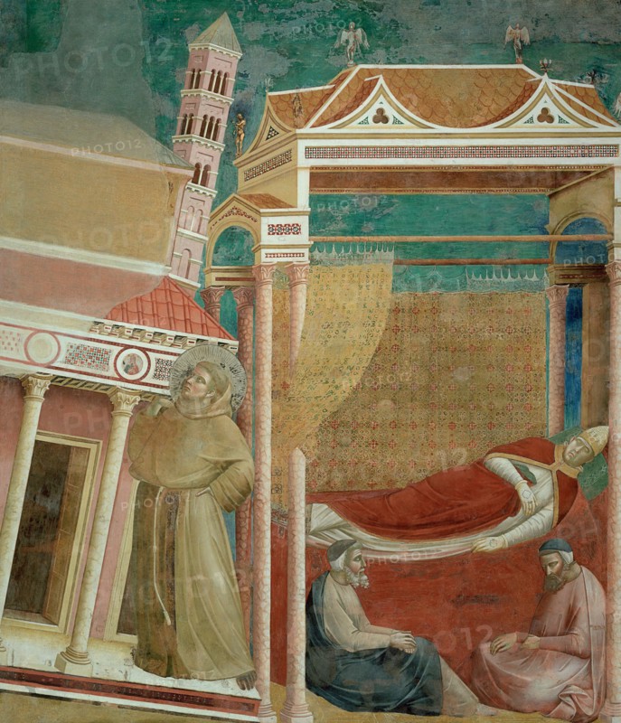 Dream of Innocent III (from Legend of Saint Francis), 1295-1300. Found in the collection of the Basilika San Francesco, Assisi.