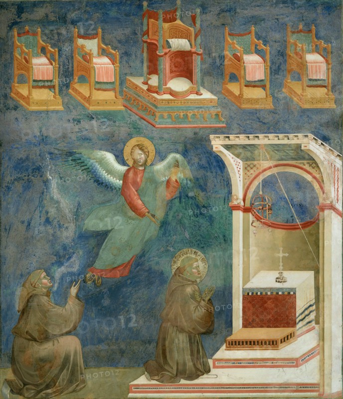 Vision of the Thrones (from Legend of Saint Francis), 1295-1300. Found in the collection of the Basilika San Francesco, Assisi.