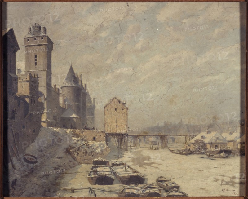 Clock tower, the Conciergerie and Pont au Change, in 1621, 1887.