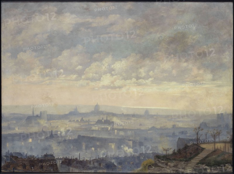 View of Paris, taken from the heights of Montmartre, 18th arrondissement, 1900.