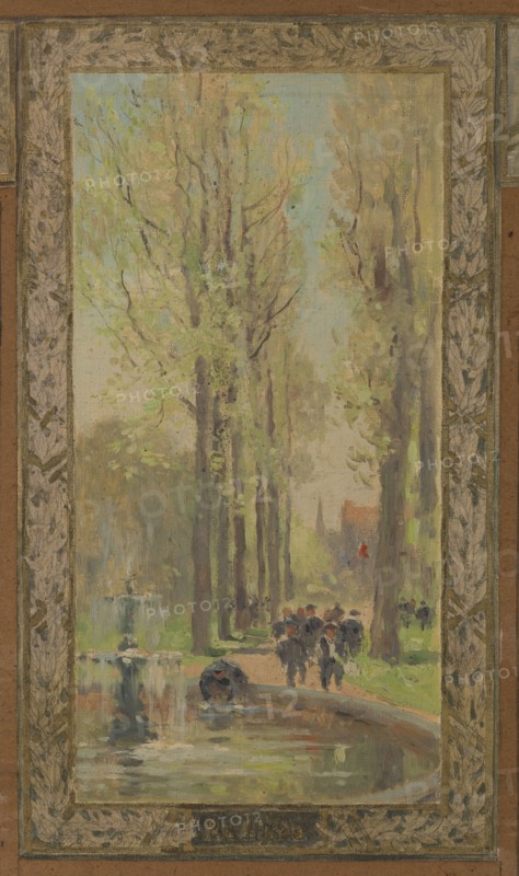 Sketch for the reception hall at the town hall of Vanves: Views of Vanves, 1902.