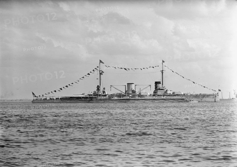German Squadron Visit To U.S. Moltke, German Battleship - In Hampton Roads, 1912.