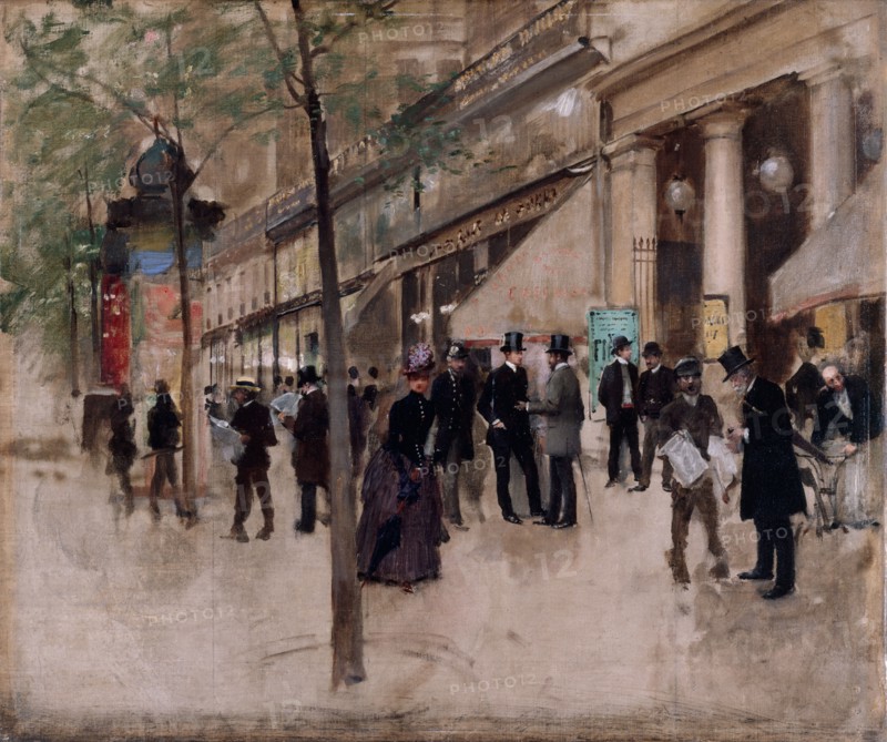 Boulevard Montmartre, in front of the Théâtre des Varieties, in the afternoon, c1885.