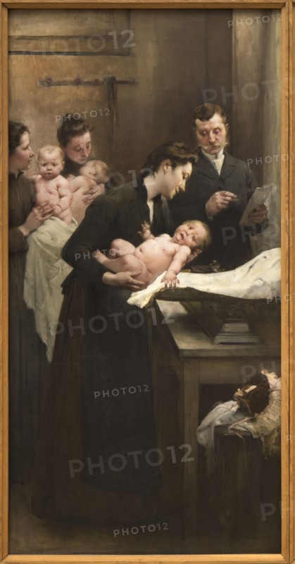The work of a drop of milk at the Belleville Dispensary (triptych), 1903.