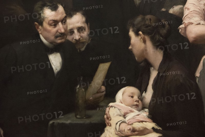 The work of a drop of milk at the Belleville Dispensary (triptych), 1903.