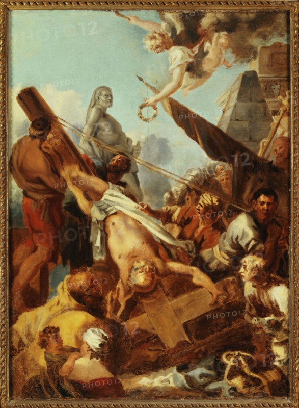 Crucifiement de saint Pierre. Esquisse pour le "may" de Notre-Dame de 1643, 1643.