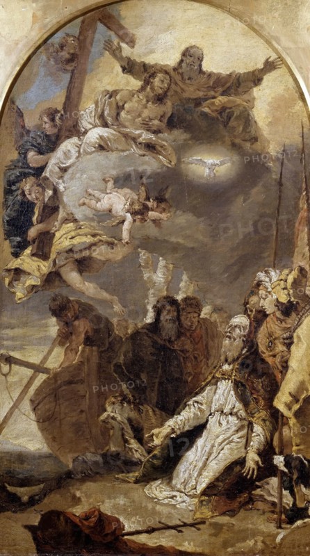 Holy Trinity in Glory Appearing to Saint Pope Clement I, ca 1735. Creator: Tiepolo, Giambattista (1696-1770).