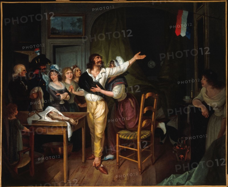 Dedication to the Fatherland of a man whose arm has just been amputated, c1793.