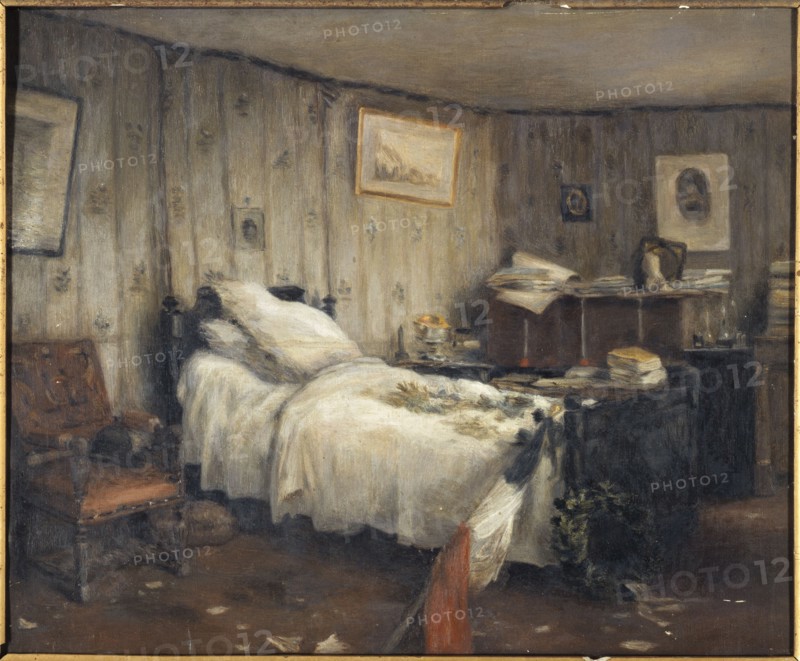 Gambetta's mortuary chamber, in his villa in Les Jardies, Ville-d'Avray, January 1883.