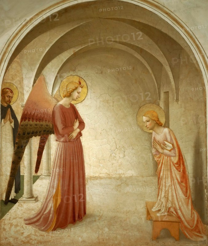 The Annunciation with Saint Peter Martyr, ca 1442. Found in the collection of the San Marco, Florence.