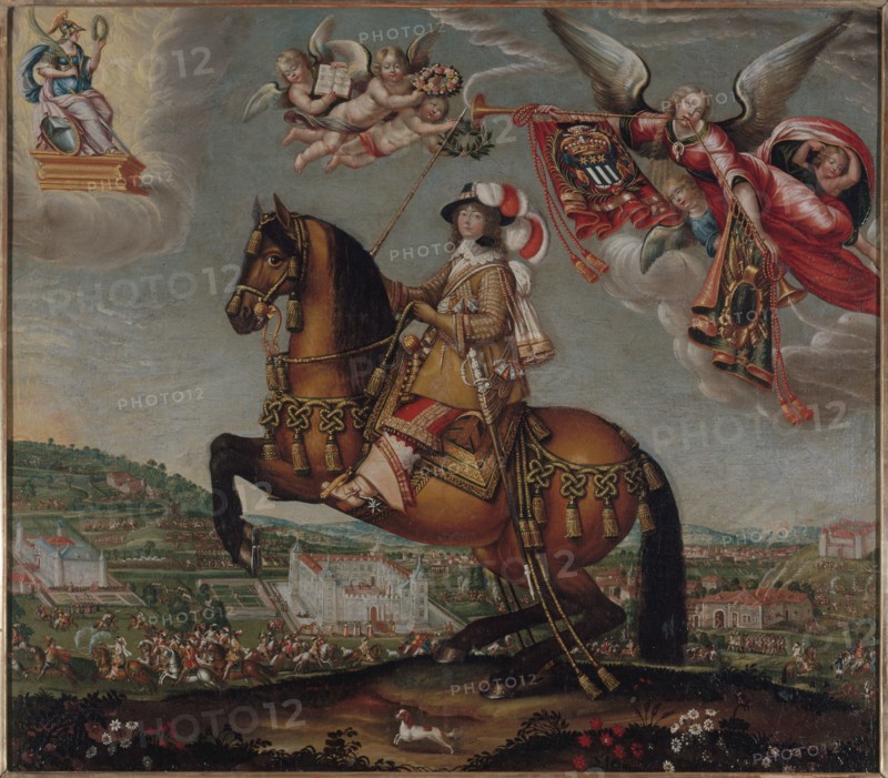 Portrait équestre d'Alberte Barbe d'Ernécourt, dame de Saint-Balmont (1607-1660), c1630.