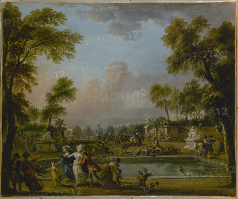 The Charge of Prince of Lambesc in the Tuileries Gardens, July 12, 1789, c1789.