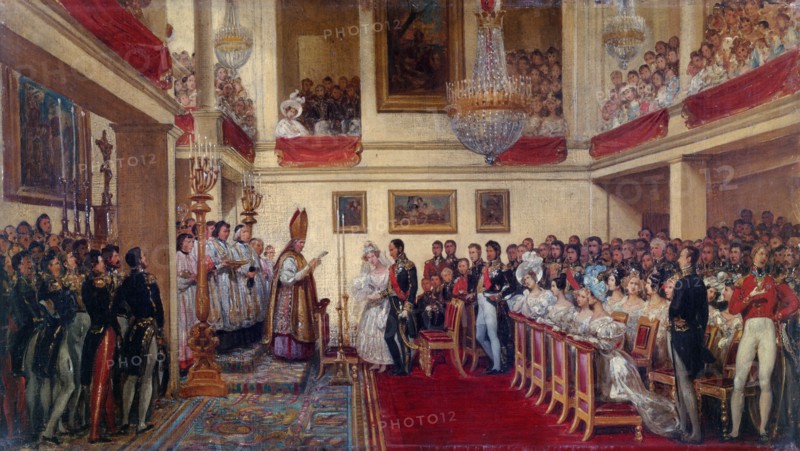 The marriage of King Leopold I with the Princess of Orleans, between 1833 and 1837.