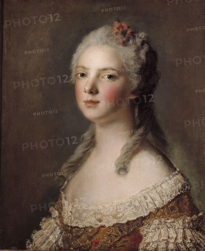 Portrait de Marie-Adélaïde de France, fille de Louis XV, dite Madame Adélaïde, c1750.