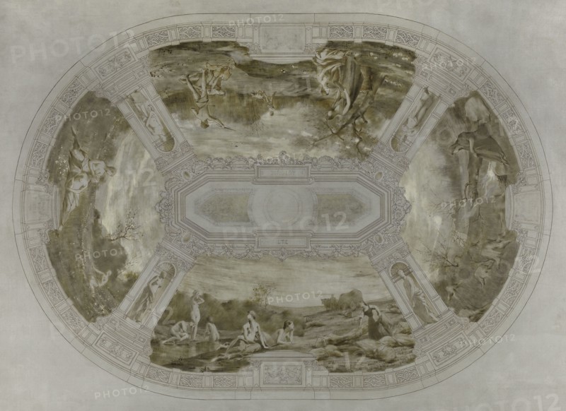Sketch for the wedding hall of the town hall of Courbevoie: The Seasons (ceiling), 1884.