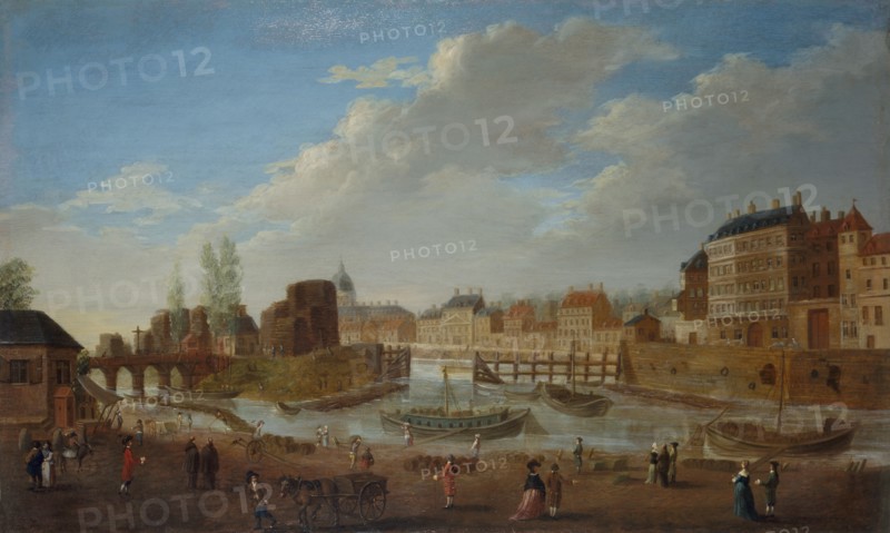 Ile Louviers and the tip of ile Saint-Louis, seen from the Port Saint-Paul (Port des Celestins), c1780.