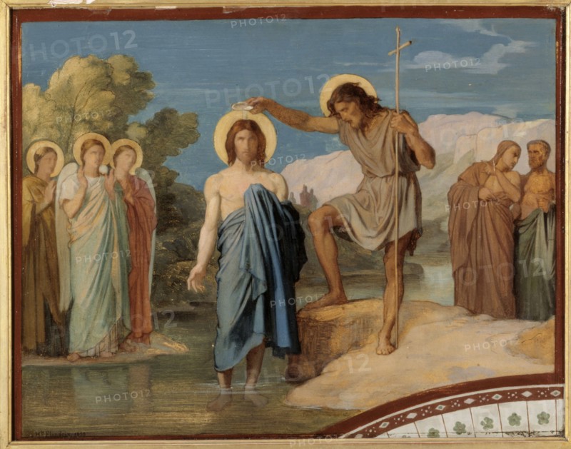 The Baptism of Christ. Sketch for decoration of the nave of Saint-Germain-des-Pres church, 1858.