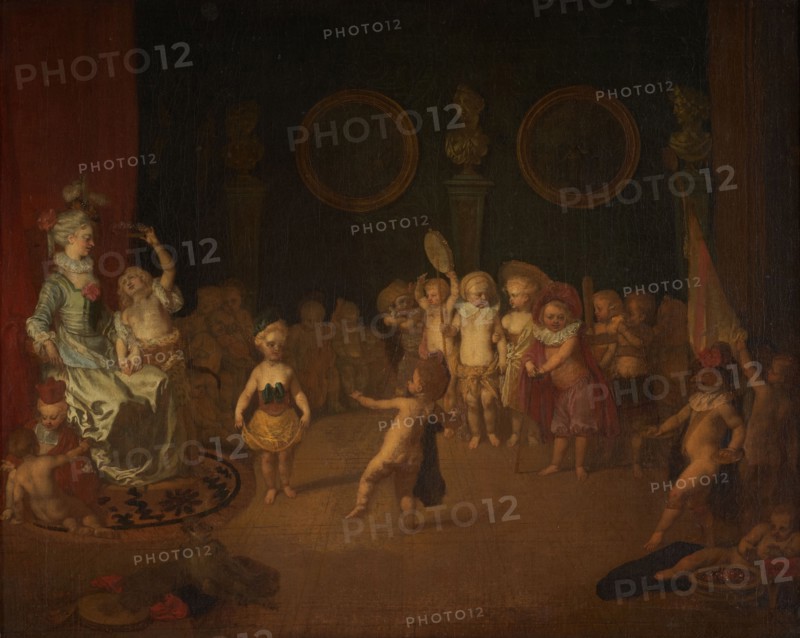 Scène de la comédie italienne jouée par une troupe d'enfants, between 1704 and 1706.
