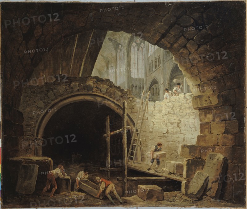 La Violation des caveaux des rois dans la basilique de Saint-Denis, en octobre 1793, c1793.