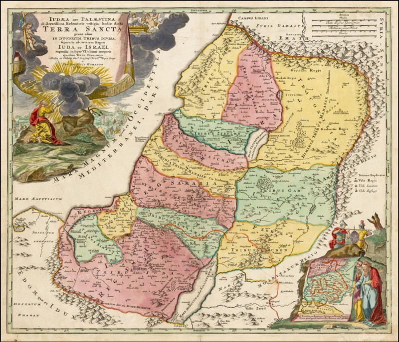 Map of the Holy Land Divided into the Twelve Tribes of Israel , c. 1710. Private Collection.