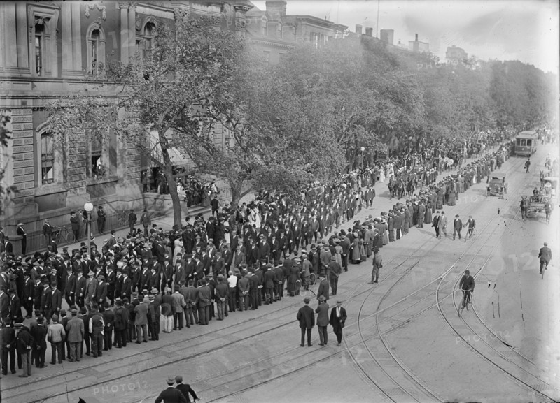 Schley, Winfield Scott, Rear Admiral, U.S.N. - Funeral, St. John's Church. Procession, 1911.