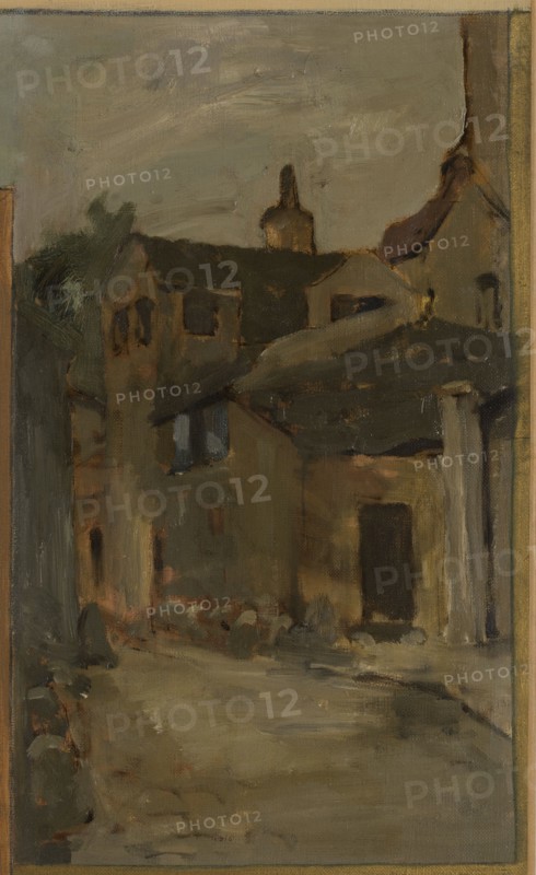 Sketch for the town hall of Vanves. Views of Vanves with the Church of Vanves, 1902.