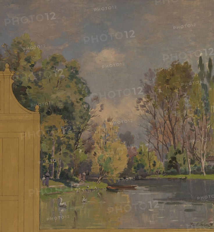 Sketch for the reception hall at the town hall of Vincennes: Views of Vincennes, 1898.