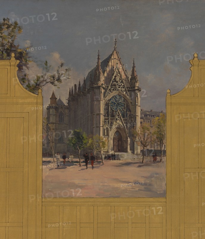 Sketch for the reception hall at the town hall of Vincennes: Views of Vincennes, 1898.