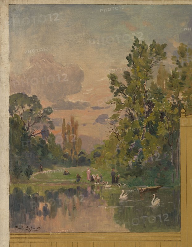 Sketch for the reception hall at the town hall of Vincennes: Views of Vincennes, 1898.